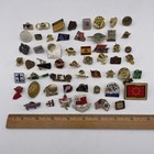 55 Vintage To Modern Lapel Hat Pins Mixed Lot Advertising Enamel Travel And More