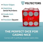 Feltectors Precision Dice 19mm Weighted Loaded Casino Grade  5 Count  Red