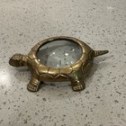 Vintage Brass Turtle Magnifying Glass Desk Top Home Office Decor