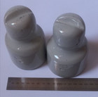 White Ceramic Porcelain Telegraph Electrical Insulators 1958 - Lot Of 2