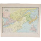 1891 Quebec Dominion Of Canada Nova Scotia  Map Antique Color Victorian Era 