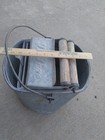 Vintage Metal Mop Bucket De Luxe Galvanized Wooden Roller Handle