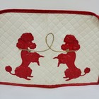 Vtg Dora May Toaster Cover Red Poodles Quilted Vinyl Washable
