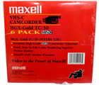 Maxell Tc-30 Vhs-c Camcorder Hgx-gold Premium High Grade 6-pack