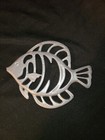 Pewter Crab Fish Trivets Hot Plates Beach Sea Ocean Lot Of 2