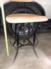 Vtg Uhl Toledo Mcm Machine Shop Industrial Adjustable Stool  22    To 30    Free S h