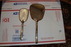 Vintage Gold Vanity Mirror And Brush Set Rylon Usa Nice Condition