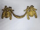 8 9  Antique French Gilded Bronze Furniture Pediment Garland With Portraits