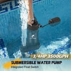 Fluentpower Submersible Sump Pump 3 4hp 3500gph  Auto Integrated Float Switch