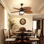 52  Ceiling Fan Led Light Indoor Outdoor Downrod Bronze 5 Palm Tropical Blades