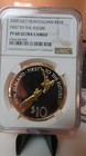 Ngc Pf68 Uc-new Zealand 2000 Gilt First To The Future Silver  10 Super Gem Proof