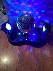 Tabletop Rotating Mirror Disco Ball Light With Dual Led Strobe Spotlight Party 