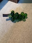 Vintage Mid Century Modern Green Lucite Grape Cluster Sculpture On Driftwood