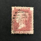 1875 1d Red Stamp - Penny Red Plate 184  -letters L B -queen Victoria-sg43-used