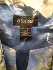 Ashro Blue Spring Print 2 Piece Skirt Cropped Jacket Dress Size 8