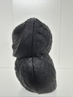 Vintage Owl Statue Heavy 5 Lb Black Cast Iron Large 7    Coin Bank Rustic Decor