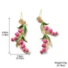 Vintage Style Lily Of The Valley Inspired Enamel Dangle Stud Earrings