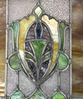 Rare Antique Leaded Stained Glass Window Home Salvage Architectural Wooden Sash