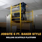 Jobsite 6 Ft  Baker Style Rolling Scaffold Platform  1100 Lbs  Load Capacity  S