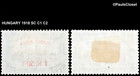 Hungary 1918 Sc C1-c2 Air Post Red   Blu Surcharge 1k 50f   4k 50f M Og F vf