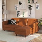 Novogratz Perry Sectional Futon With Storage In Camel Faux Leather
