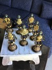Splendid Grand 7 Auspicious Set For Altar Shrine Offering - Pure Brass 