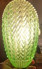 Vintage Art Glass Deco Mcm Unusual Shape Green Light Lamp Sconce Shade Globe Nr 
