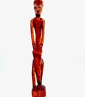 African Tribal Art Wooden Hand Carved Statue Figure Playing Drum 13    Tall