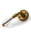 Sorwduerm 2 Pack Antique Brass Glass Door Lever Privacy Crystal Door Levers D   