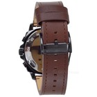 Fossil Privateer Mens Chronograph Watch  Black Dial  Brown Leather Strap