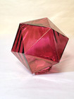 C1920s Cranberry Stain Geometric Glass Lamp  hanging Light Shade 3-1 4  Fitter A