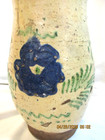 Antique older french Provincial Stoneware Pitcher jug cobalt Blue Floral Pattern