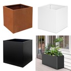 Steel Metal Planter Box Large Outdoor  Garden Tree Pot For Porch Deck Patio Yard