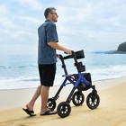 Maxwalk All-terrain Rollator Walker Non-pneumatic Tire 12 Inch Wheels Adjustable