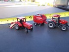 Ertl 1 64 Case Ih Mxu 135 Fwa 7130 Farm Toy Tractor Rb564 Round Baler Hay Rake