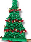 Vintage Macrame Christmas Tree Red Bows   Bells Dowel Ring 25 Inch Boho Retro
