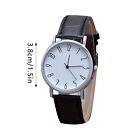 Men s Quartz Watch Roud Glass Leather Strap Wristwatch Christmas Gift For Men