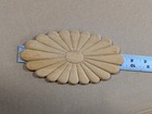 Vintage Carved Wood Rosette Applique Oval Daisy Flower Furniture Onlay 7 x 4 
