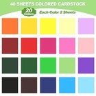 40 Sheets Colored Cardstock - 20 Assorted Colors 8 5 x11  Cardstock Paper  18   