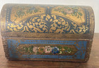 Vtg 4 Pc  Florentine Italian Vanity Set   Gold Gilt hand Mirror Tray Domed Box