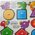 Melissa   Doug Wooden Shapes Peg Puzzle - 8 Pc Board - Early Learning Toy