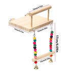 Bird P Latform Wooden Parakeet Toy With Swing For Cage Bird Perches With Rattle