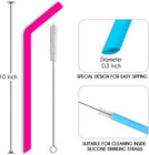 Reusable Silicone Straws  Long Flexible Silicone Drinking Straws With Cleaning B