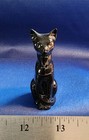 Hagen Renaker Black Cat Sitting Elegant With  White Eyes 2 25 tall Miniature Euc