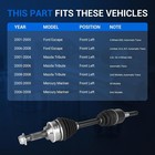 Front Left Cv Axle For 2001-2008 Mazda Tribute Ford Escape 2005 2006 2007 2008