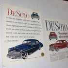 2 Lot Vintage 1940s Desoto Car Print Ads Auth Original 1949 Blue Red Chrysler