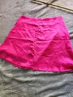 Women   s Solid A-line Skater Skirt  Regular Barbie Pink Short Length Zip Closure