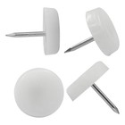 Zorfeter 50pcs 18mm White Nail In Furniture Glides Nylon Chair 18mm  