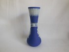 Antique Wedgwood  only  C1890 Cobalt Blue Dip Jasperware Vase With Chip
