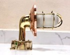 Nautical Brass Ship Passageway Wall Light  With Copper Deflector - Junction Box